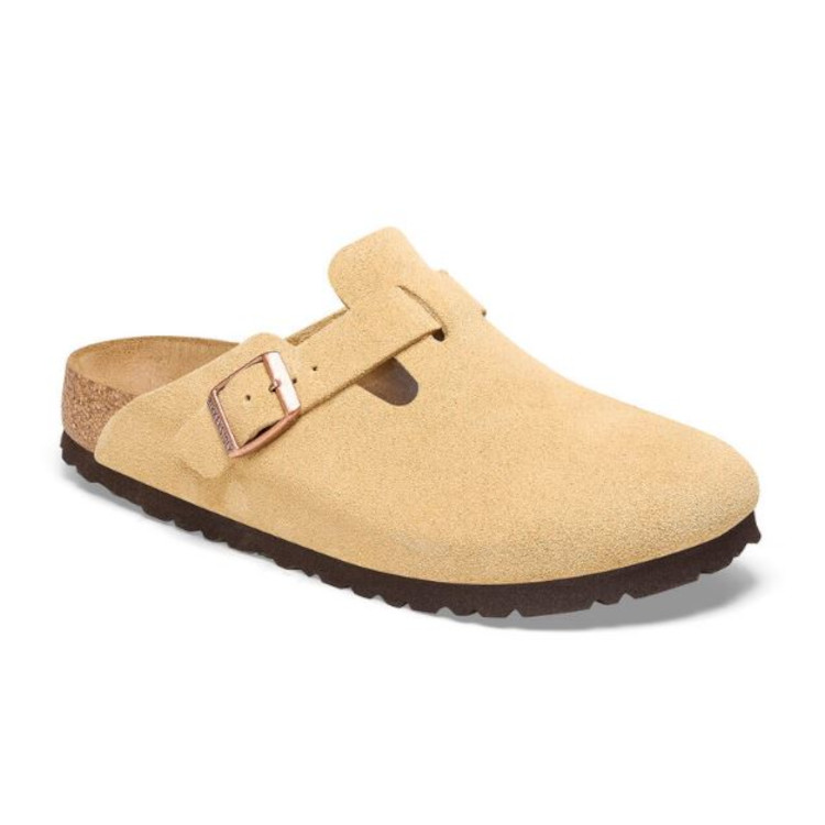 Birkenstock Boston Suede Leather Clog | Latte Cream | Narrow - Women's (1026164) - Image 5